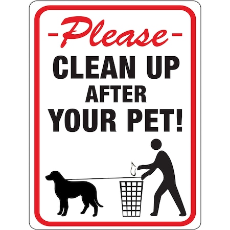 Hy-Ko Clean Up After Your Pet Sign 8.5" x 12", 10PK A20617